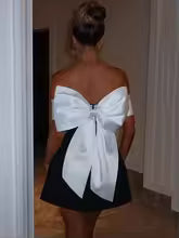 Mozision Bow Backless Sexy Mini Dress