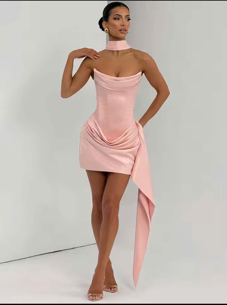 Mozision Off-Shoulder Strapless Mini Dress